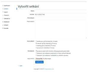 Vytvoření setkání